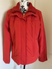 Liz Claiborne Orange Coat Zip Poppers Size M Fitted Panels