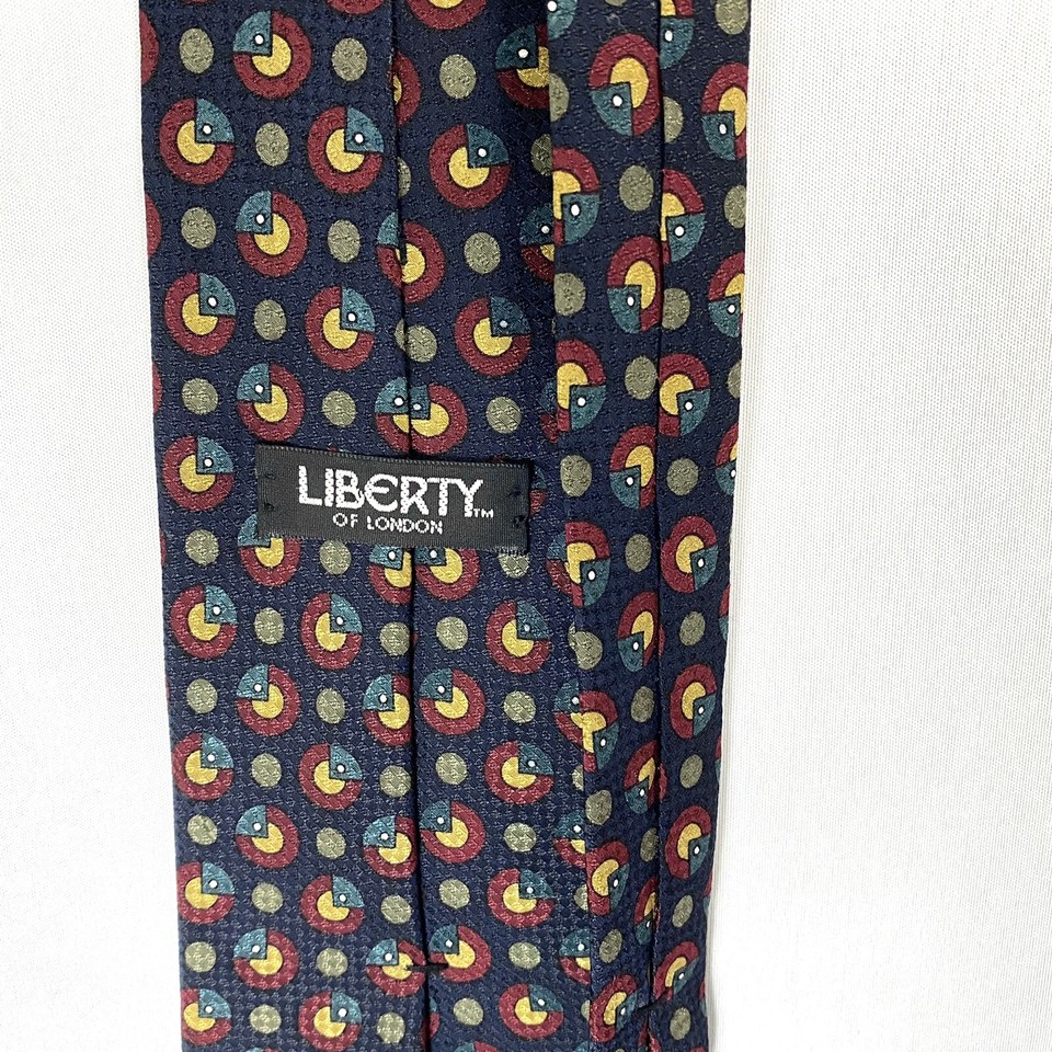 Liberty of London Mens 100 Silk Geometric Ties USA Blue Red Tan LOT OF
