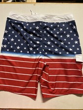 Trinity Collective Men's Striped SWIM TRUNKS Board Shorts NEW Blue White SZ 28