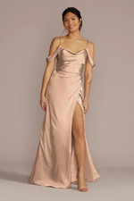 Davids Bridal- Galina Signature charmeuse cowl dress| needs dry cleaning | great