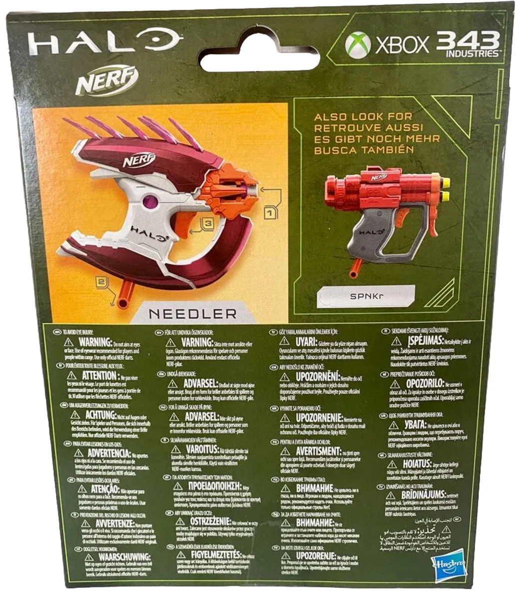 Halo Nerf Microshoots Needler Toy Blaster With Two Foam Darts For