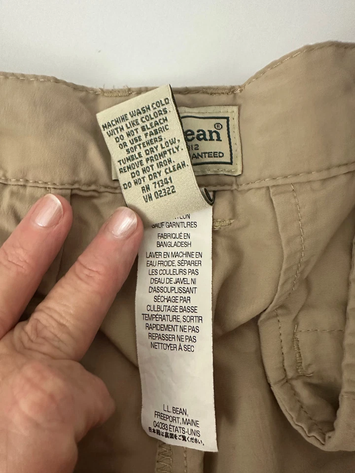 LL BEAN Caqui Nylon Carga Pantalones Cortos Para Mujer XL Foto 4 de 4