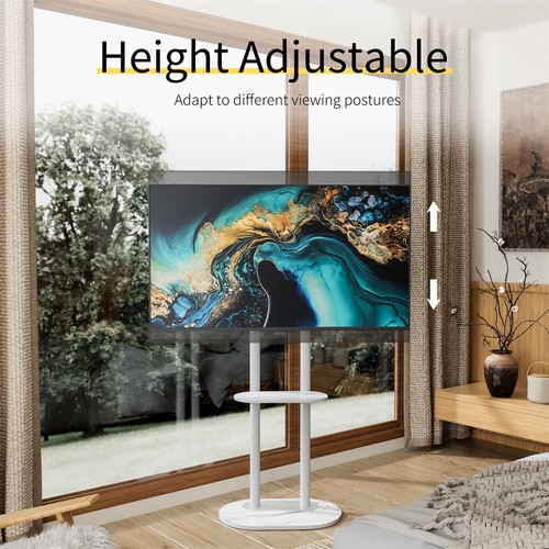 Height Adjustable Tall Floor TV Stand Mount Portable TV Cart Freestanding 100"TV - Picture 149 of 165