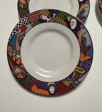 Vitromaster Metropolitan Plates 1991 Set of Four Bread & Butter 5.5"