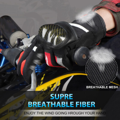 Carbon Fiber Motocross Gloves For Men – Touchscreen, Hard Knuckle Armor, Windproof & Breathable