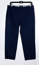 Talbots Womens Pants 8 Blue Chino Signature Straight Cotton Stretch Flat Front