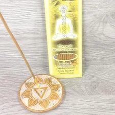Manipura Chakra Stick Incense & Soapstone Plate Burner Holder Set Spirituality