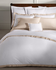 Ralph Lauren 624TC Organic Cotton Sateen Border F/Queen Duvet Cover Coastal Sand