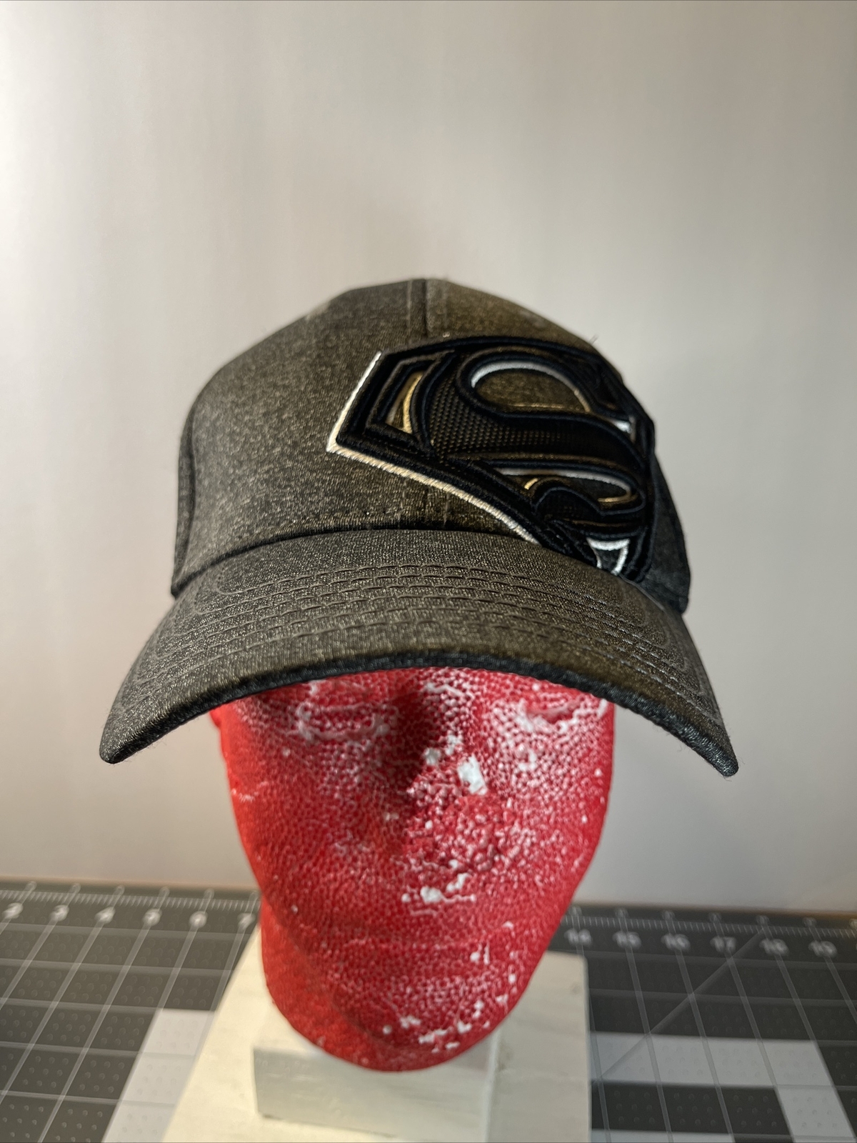 Superman Silver Gray DC Comics Fitted Stretch Bas… - image 1