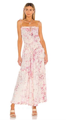 S.W.F. Dress Size AU/UK XS US 2 Maxi Pink /White Tie Dye Sleeveless Summer Party - Picture 2 of 6