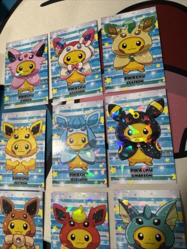 FULL Poncho Eevee PIKACHU Set Pokemon Attack 2 Card Database Cards 9 Prismatic - Picture 2 of 3