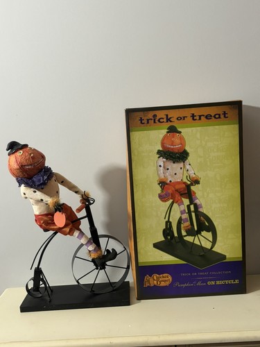 Cracker Barrel Colección Truco o Trato Calabaza Hombre En Bicicleta - Imagen 3 de 9