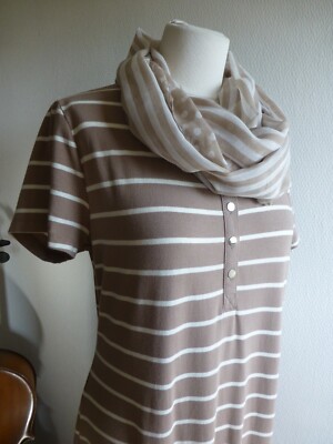 Codello Sommerschal- Loopschal- Beige-Weiss gepunktet-gestreift-Neu