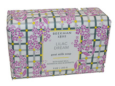 Beekman 1802 Goat Milk Soap Bar Lilac Dream Full Size 9 Oz Plaid Wrapper