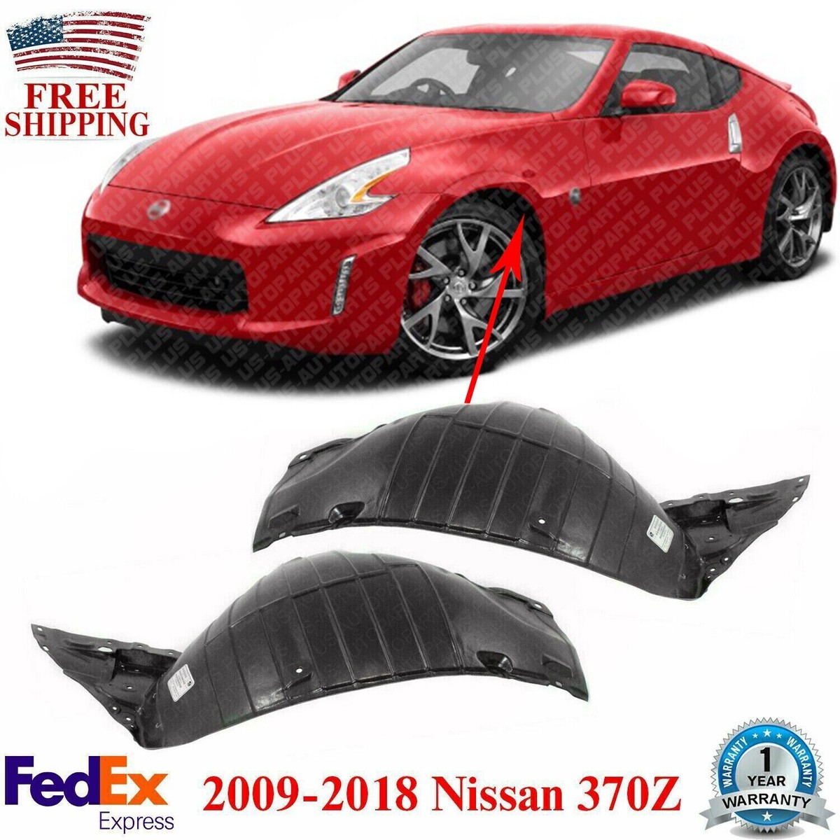 Front Fender Liner Section Driver & Passenger Side For 2009