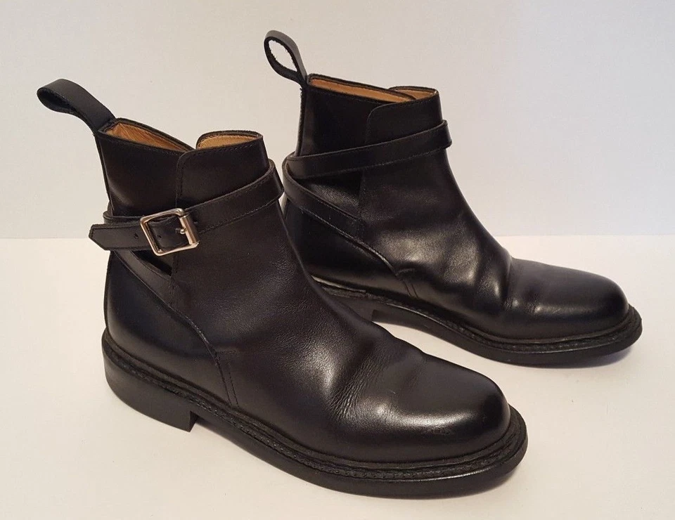 Botas masculinas ORVIS Jodhpur tamanho 6 couro preto tornozelo aparência muito clássica - Imagem 2 de 4
