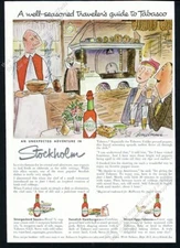 1957 Stockholm Sweden restaurant Ludwig Bemelmans art Tabasco sauce print ad