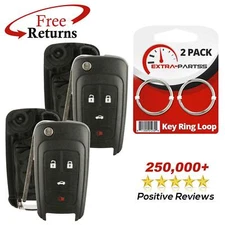 2 Remote Car Key Fob 4btn Flip Shell Cover for Buick Chevy GMC (OHT01060512)