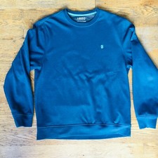 Izod Advantage Performance Stretch Blue Crew Neck Fleece Lined Sweatshirt MED