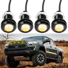 4x Amber LED DRL Raptor Style Grill Mark Light Eagle Eye Hawkeye Fog Lamps F150