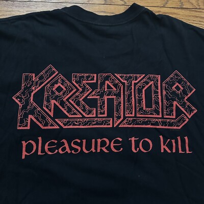 Vintage 2002 Kredator Pleasure to Kill Tour Tee T-Shirt XL Thrash