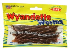 4" Wyandotte Worms, ONE Pack (20 ct) for Walleye, Bass, etc - Made in USA #WDW