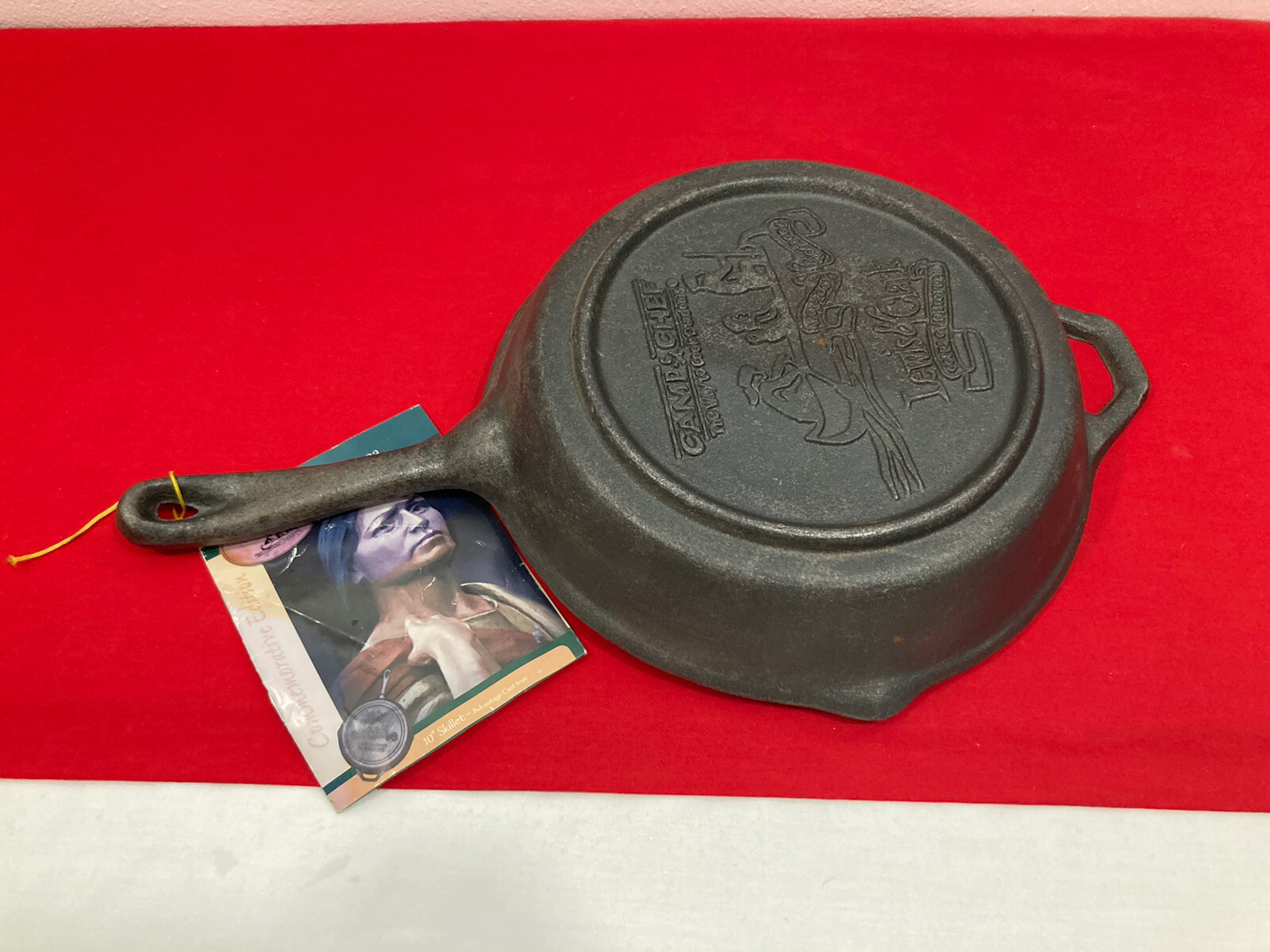CAMP CHEF Lewis & Clark Sacagawea 10" SKILLET Cast Iron Double Spout