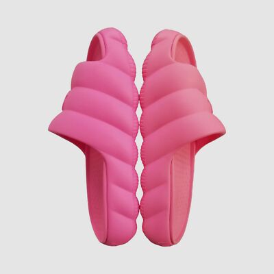 $295 Moncler Women's Pink Lilo Round Open-Toe Logo Slide