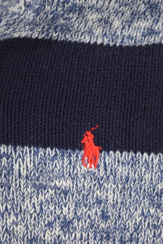 Ralph Lauren Polo KIDS 8 Blue Wide Striped Nantucket Fisherman Knit Sweater Ivy - Picture 3 of 10