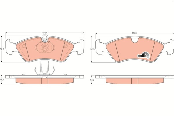 TRW GDB1300 Bremsbelagsatz, Scheibenbremse For Chevrolet Holden Opel Vauxhall-image