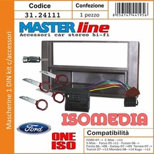 MASCHERINA AUTORADIO MONITOR Kit Doppio 2 Din Ford Focus 2011 A 2014 Soft Touch EUR 74,99 - IT - Foto 5