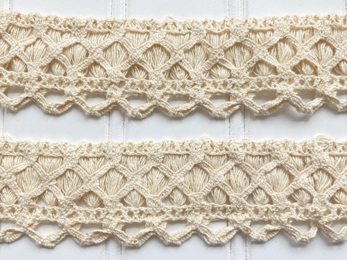 2 Yards Natural Cotton Crochet Ribbon Trim for Sewing/Crafts/Belts/1.5" Wide - Picture 2 of 17