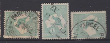 1916 Roo / Kangaroo 1/- Shilling Emerald PARCEL POST (L-R) SMW, 3rd, 3rd WMK
