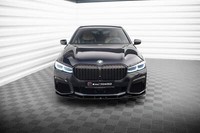 Front Ansatz V.3 FüR BMW 7 G11 M-Paket Facelift Schwarz Spoilerlippe Schwert