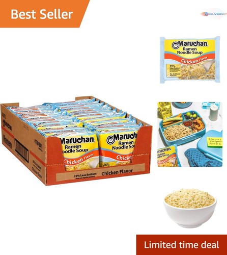 Instant Ramen Noodles Less Sodium 3 Oz 24 Count Quick Meals Healthy Snack