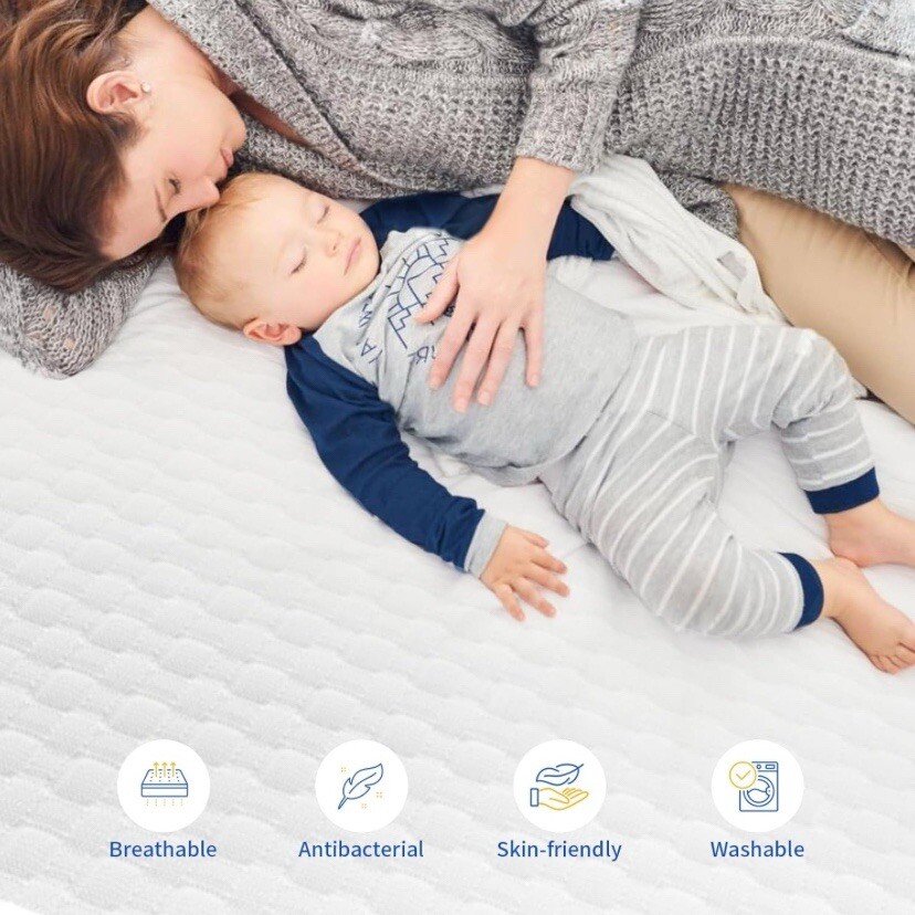 WOWTTRELAX Memory Foam Mattress Topper Double Bed, 135x190cm, Washable