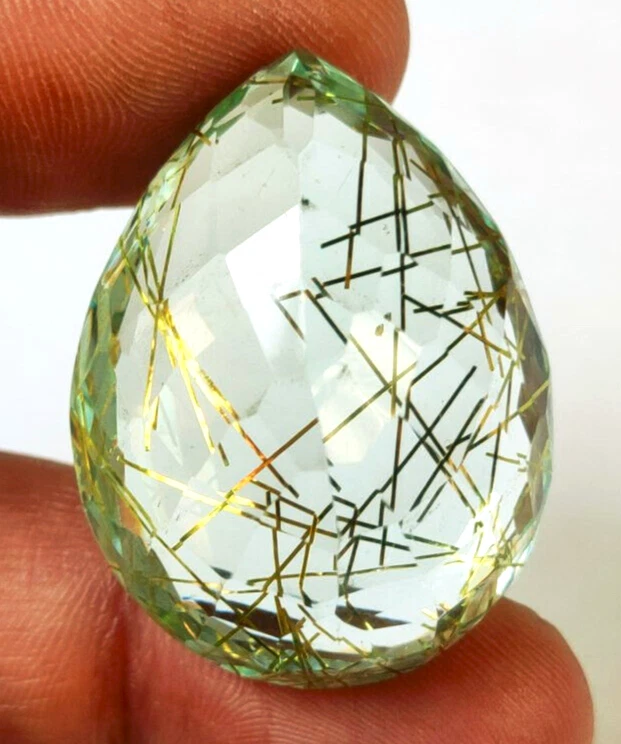 81 Ct. Large Golden Rutilated Quartz Pear Cut Loose Gemstone for Ring & Pendant - Image 4 of 4