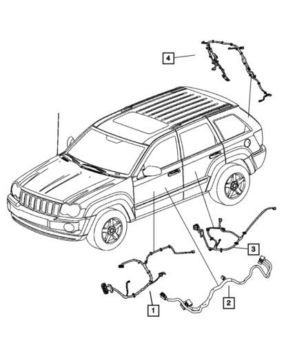 Cable de jumper de puerta derecha para Jeep Grand Cherokee 2006-2009 (P/N 68029690AA)
