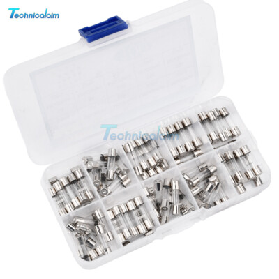 100PCS Glass Tube Fuse boxed 10kinds of Resistance 5*20MM 0.2A-20A Fuse Tube