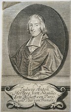 LUDWIG ANTON HERTZOG VON NOAILLES PORTRAIT ENGRAVING 18th century
