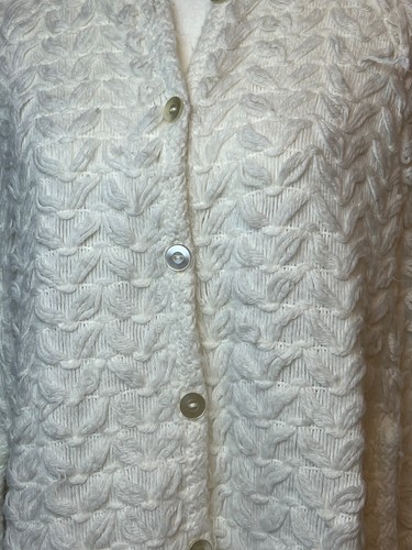 Poncho Suéter Vintage ILGWU Damas Confección Trabajadores Hecho Sindicato Blanco Tejido EE. UU. 🍒 - Imagen 3 de 11