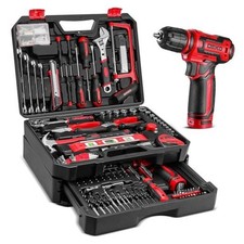 Drill Tool Set  Tool Kit with 12V Power Cordless Drill Hand Repair Tools Box