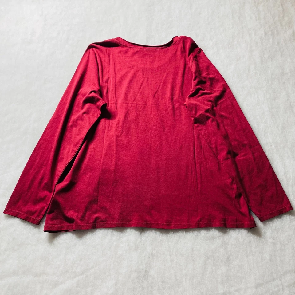 Logo By Lori Goldstein Mujer Rojo Oscuro Cuello Redondo Cómoda La Camiseta Talla X-Grande Foto 2 de 4