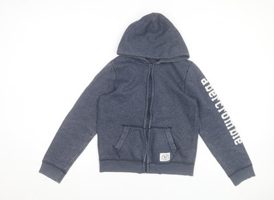 Abercrombie Jungen Hoodie blau Full Zip L Logo Kapuzenpullover