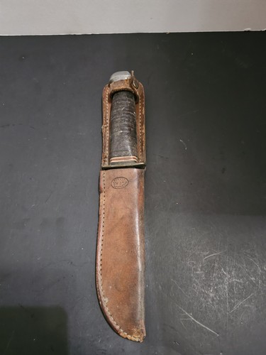 Ka-bar 1207 Fixed Blade Carbon Steel Knife, Made In USA, Vintage