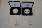 2007 & 2008 W American Silver Eagles Proof Bullion $1 Coins OGP COA