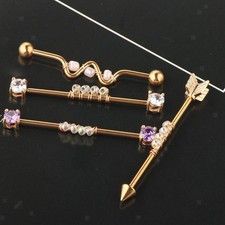 4 Stück Industrial Barbell Ohrringe Körper Piercing Schmuck 14G Edelstahl Ohr