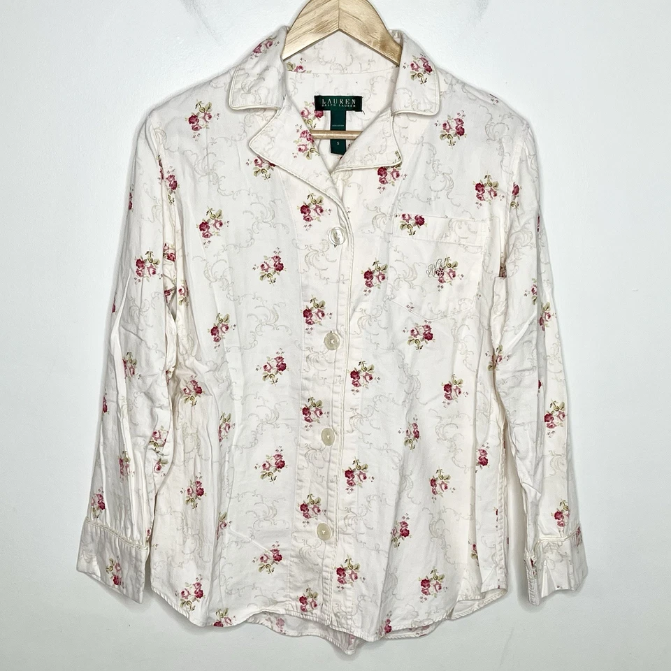 Комплект женских фланелевых пижам Ralph Lauren Цветочный Цвет розовый Цвет слоновой кости Heritage Cottage - Изображение 2 из 4