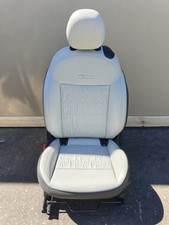 FIAT 500E 2022 FRONT LEFT LEATHER SEAT CREAM BLACK 