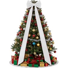Christmas Tree Topper Bow 90x18 Inch Giant Large Velvet Bow with Long Streame...